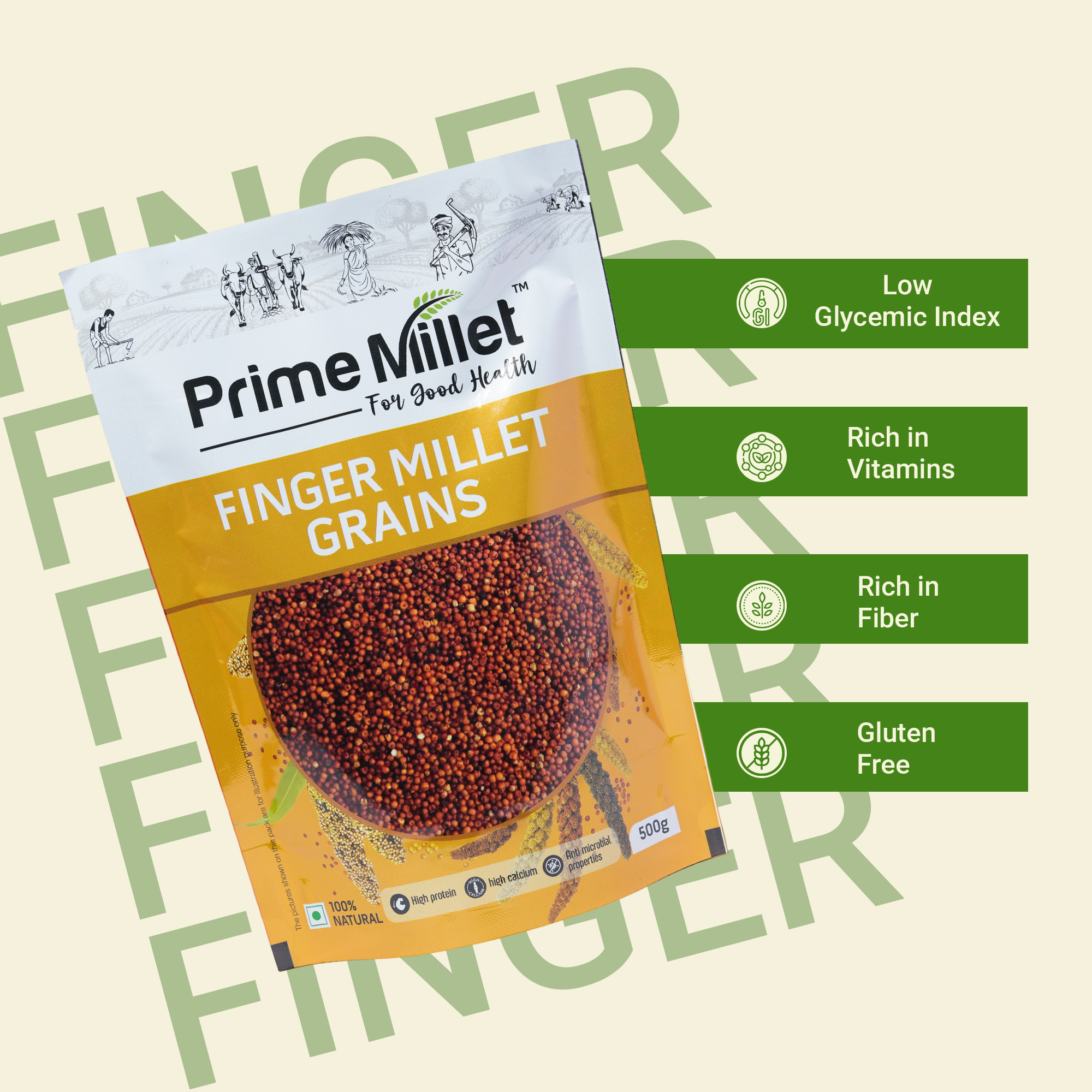 Millets Ragi Combo | Organic Finger Millet Grain & Idly Rava (2 x 750g)