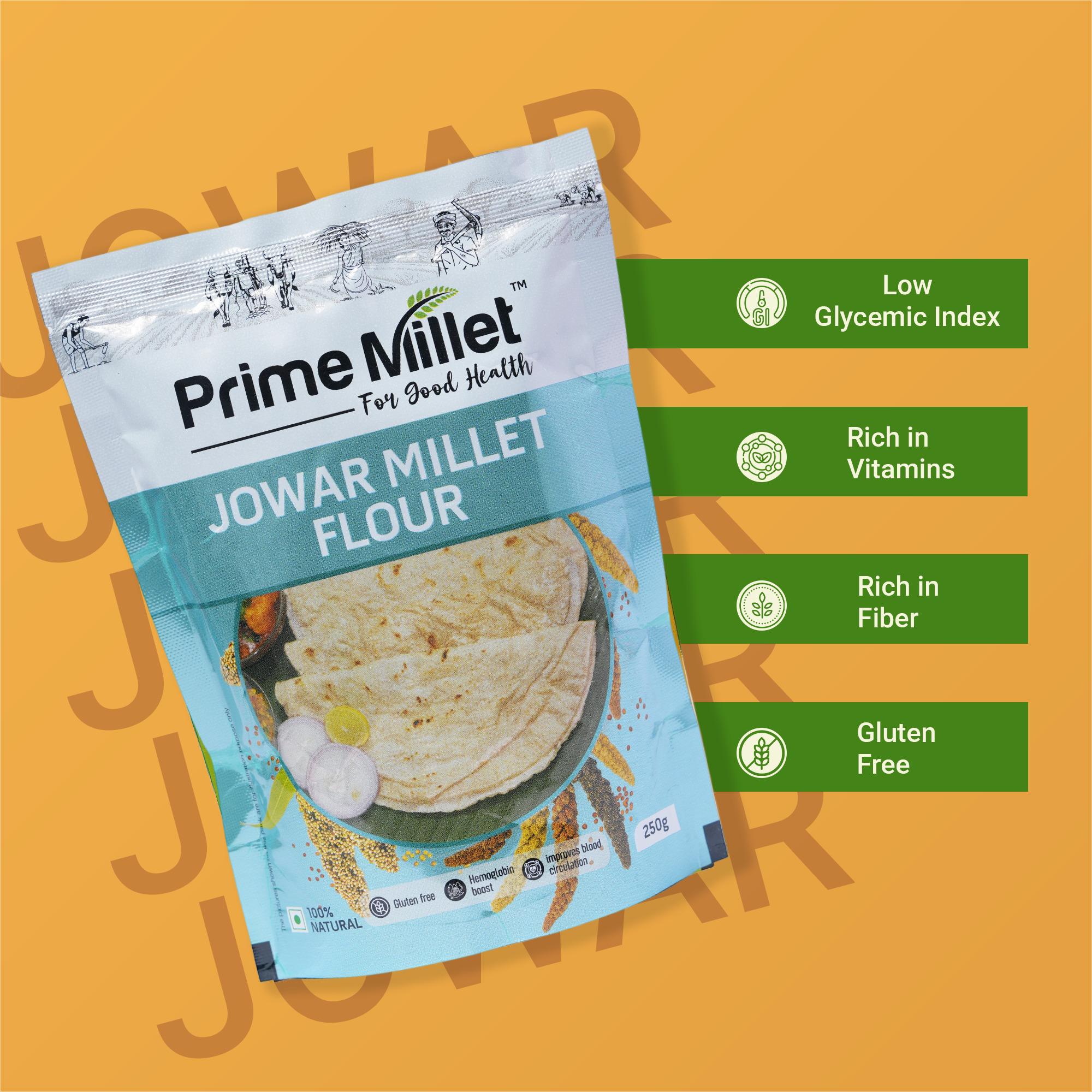 Little Millet Grain | Jowar Flour Combo  (Pack of 2 x 750g)