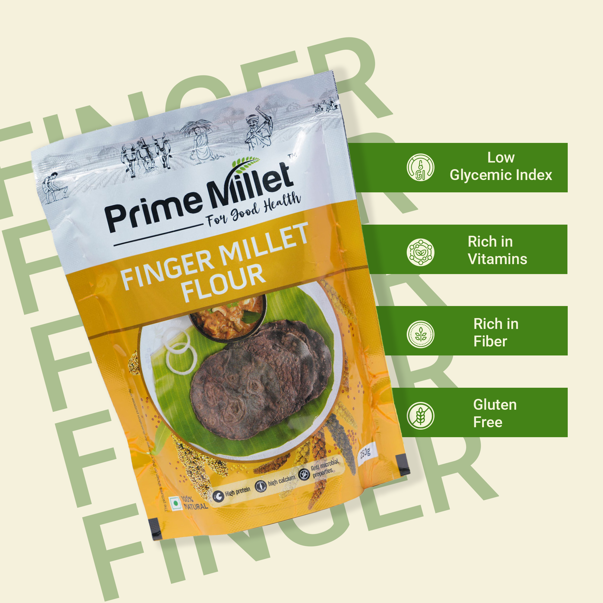 Finger Flour | Whole Kodo Grain Combo  ( Pack of 2 x 750 g )