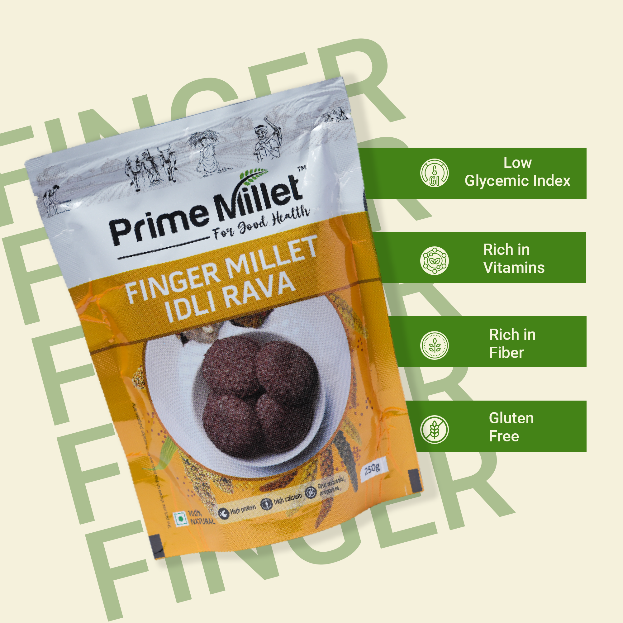 Millets Ragi Combo | Organic Finger Millet Grain & Idly Rava (2 x 750g)