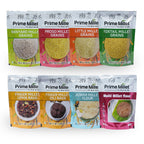 Multi Millet Combo | Barnyard, Proso, Little & Foxtail Grains | Finger Upma Rava | Finger Idly Rava | Jowar Flour | Multi Flour (Pack of 8 - 3kg)