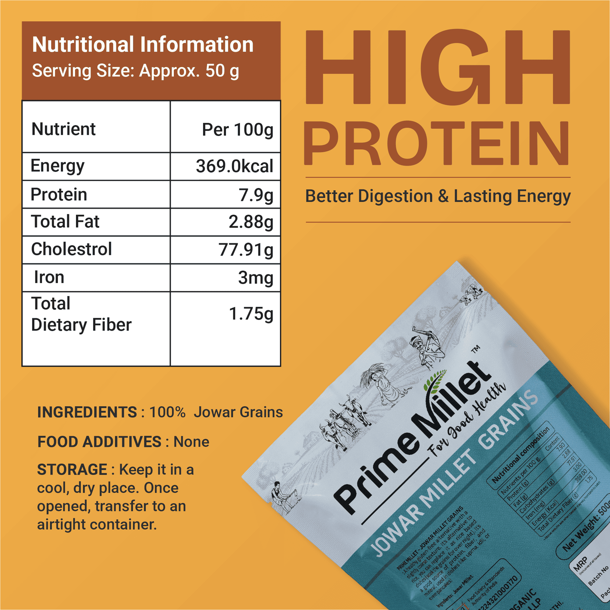 Multi Millet Flour | Jowar Grain Combo (Pack of 2 x 750g)