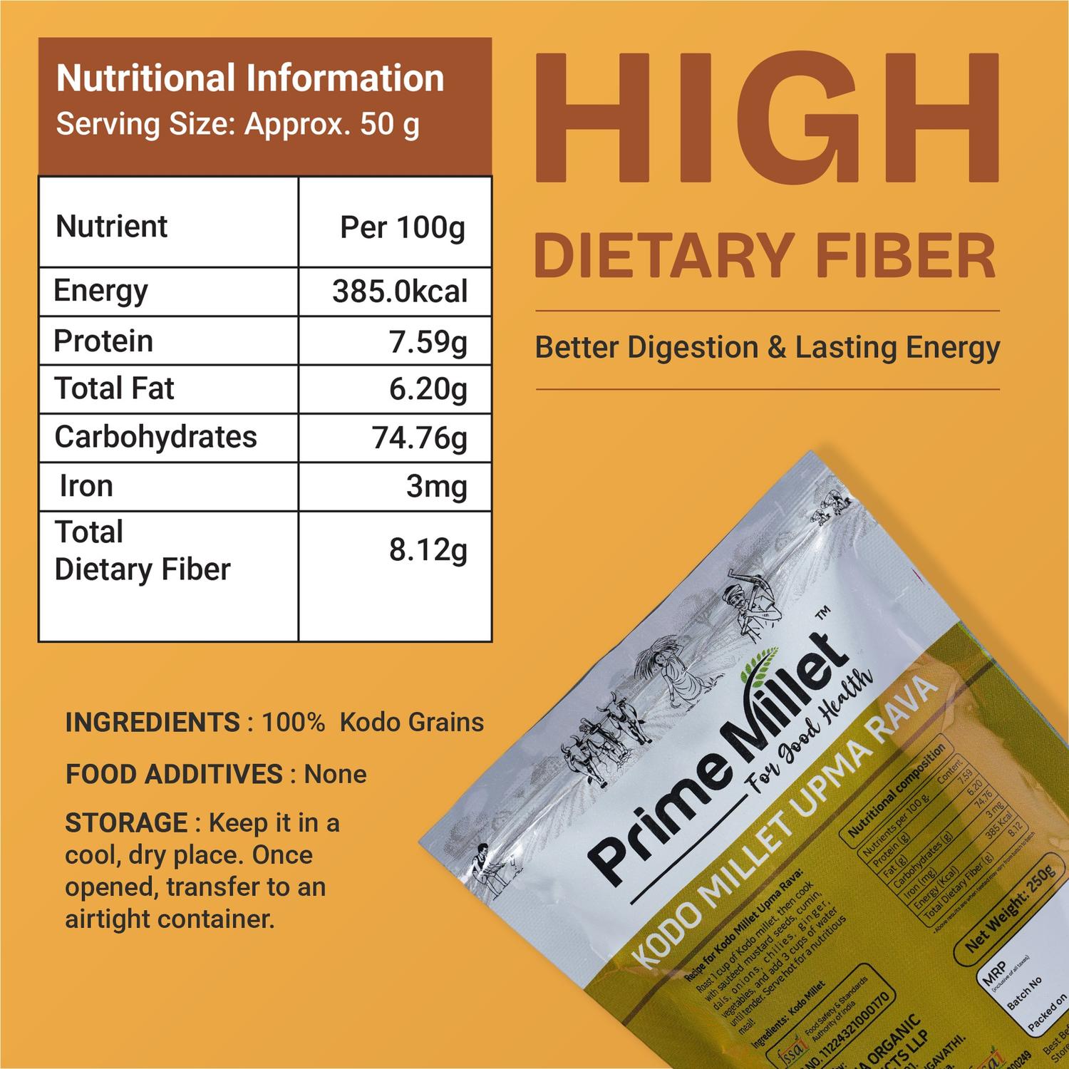 Kodo Millet Upma Rava (250g)