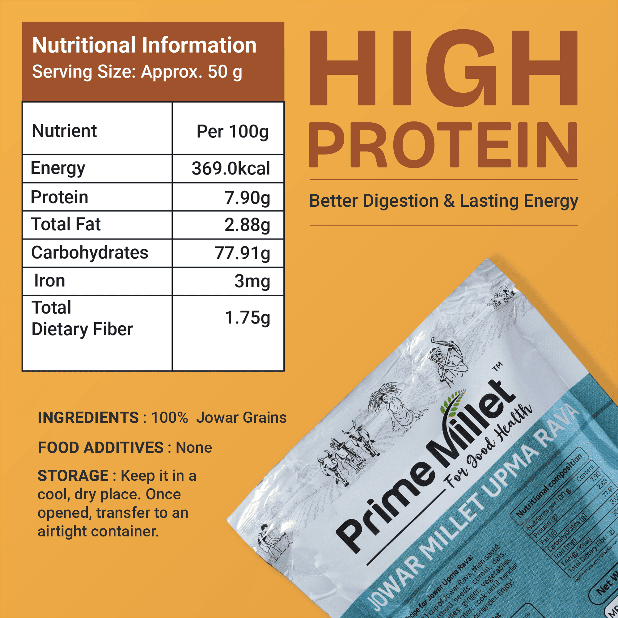 Jowar Millet Upma Rava (250g)