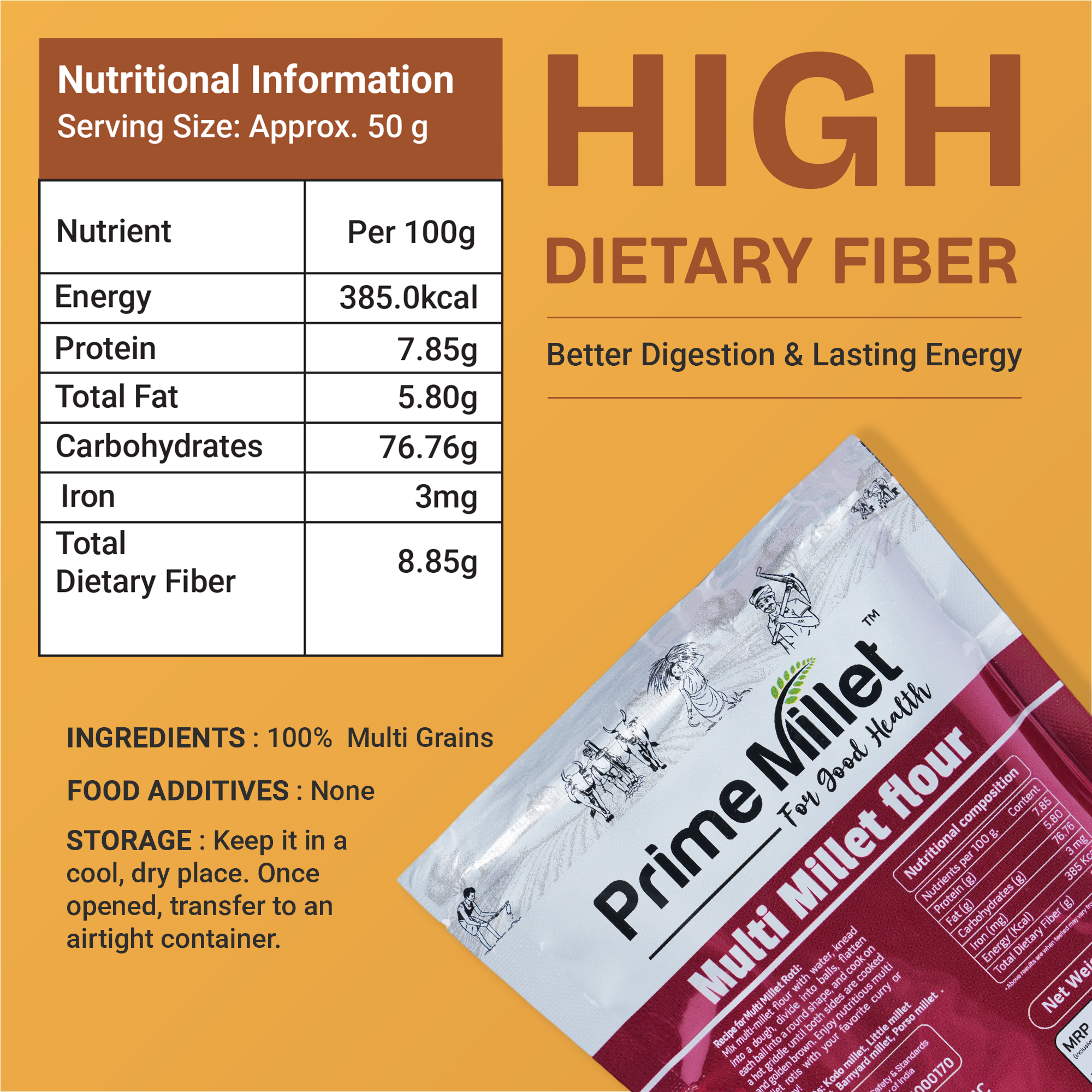 Multi Millet Flour | Jowar Grain Combo (Pack of 2 x 750g)