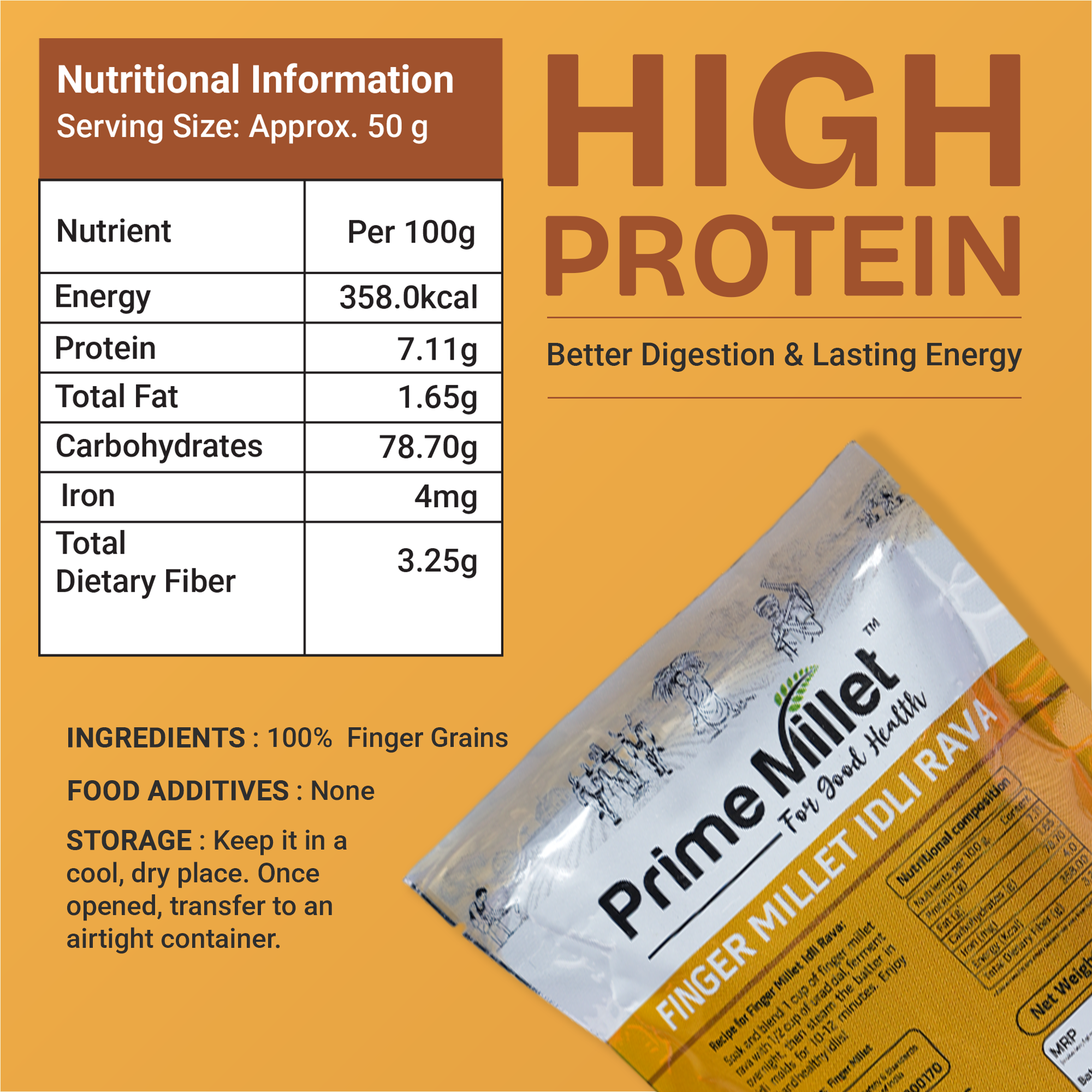 Millets Ragi Combo | Organic Finger Millet Grain & Idly Rava (2 x 750g)