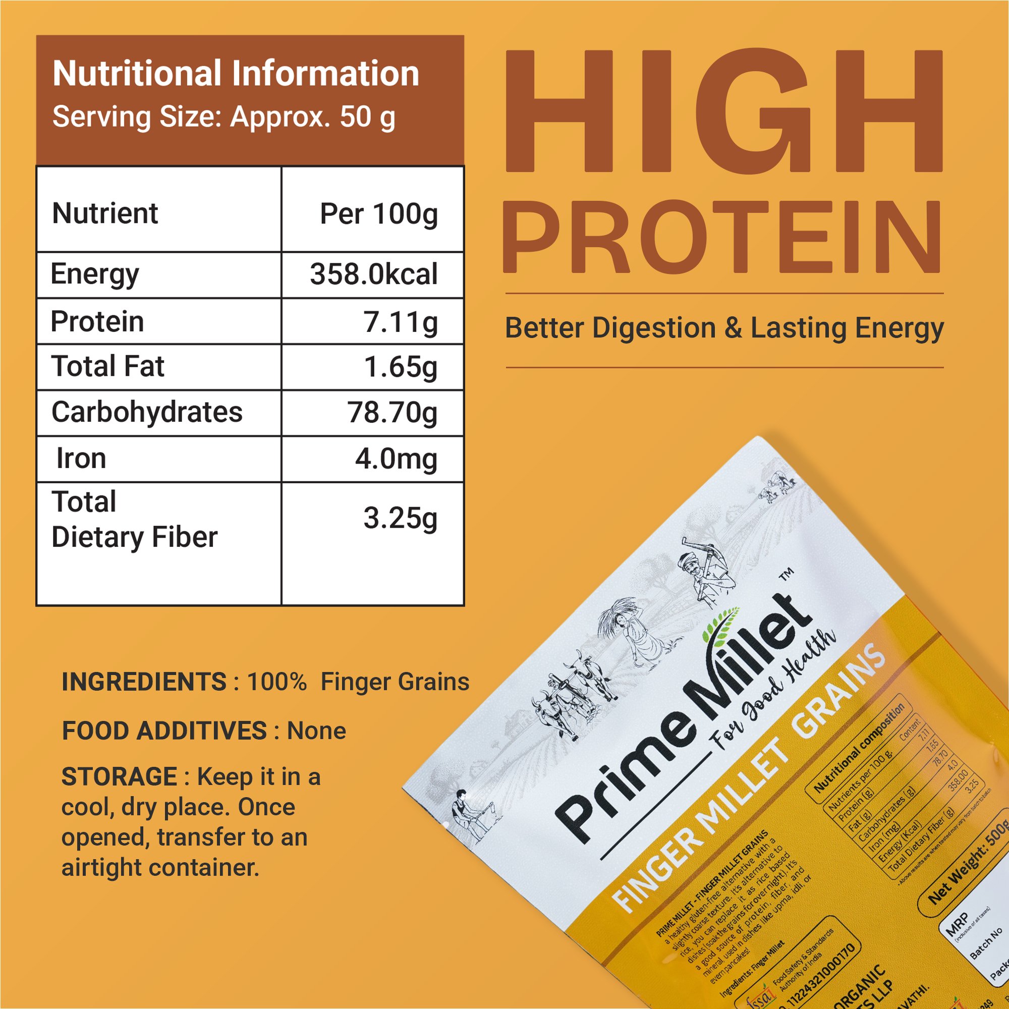 Millets Ragi Combo | Organic Finger Millet Grain & Idly Rava (2 x 750g)
