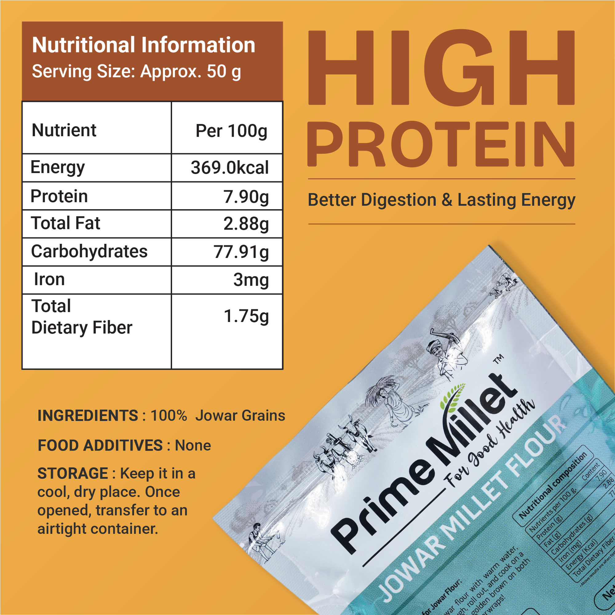 Little Millet Grain | Jowar Flour Combo  (Pack of 2 x 750g)