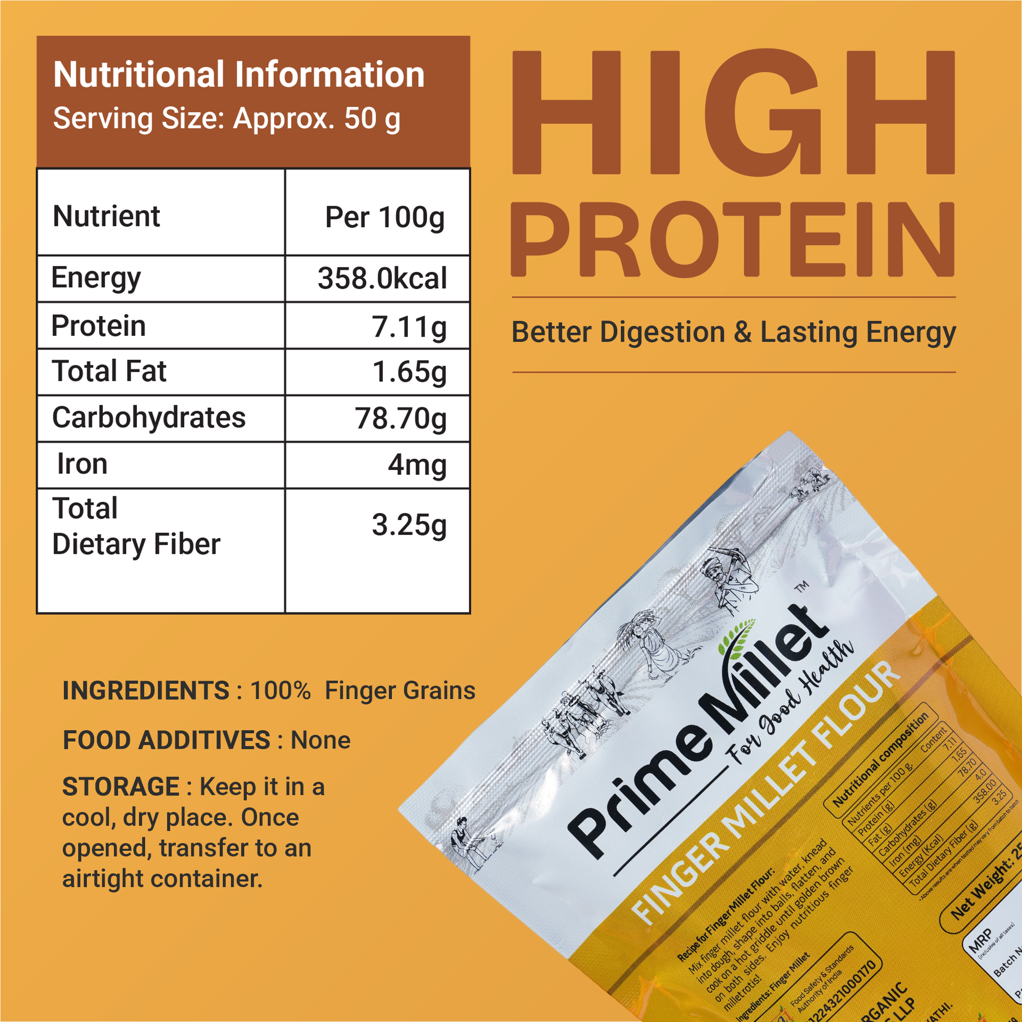 Finger Flour | Whole Kodo Grain Combo  ( Pack of 2 x 750 g )