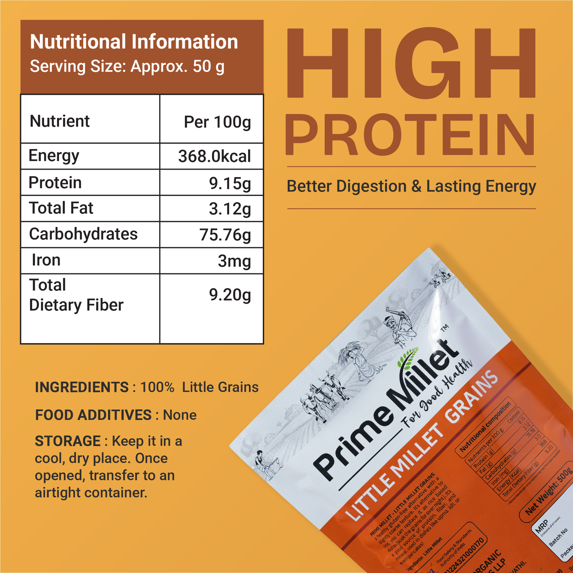 Little Millet Grain | Jowar Flour Combo  (Pack of 2 x 750g)
