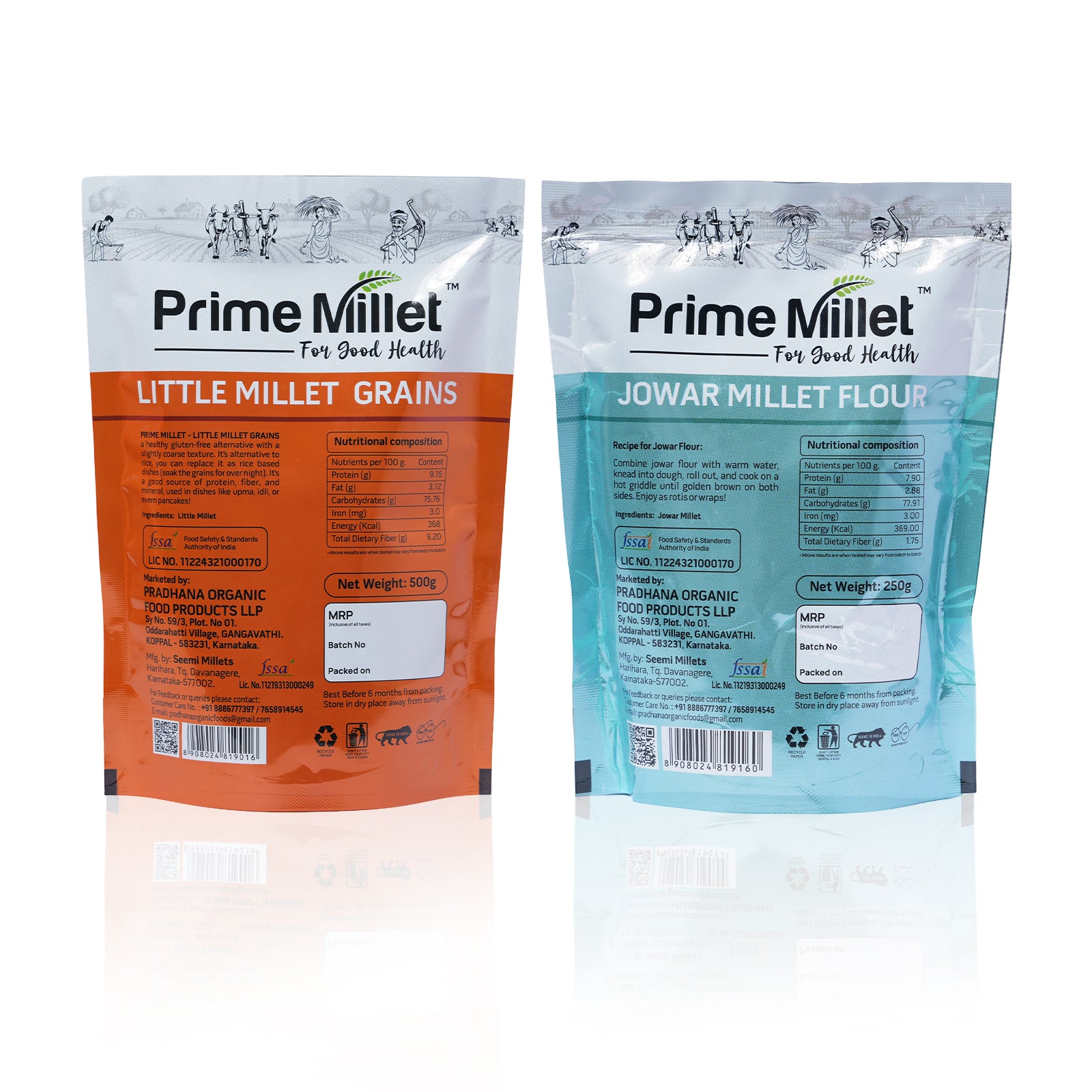Little Millet Grain | Jowar Flour Combo  (Pack of 2 x 750g)