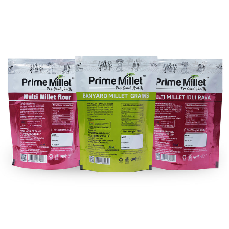 Multi Millet Flour Combo | Barnyard Millet Grain | Idli Rava (Pack of 3 – 1kg) Secondary image