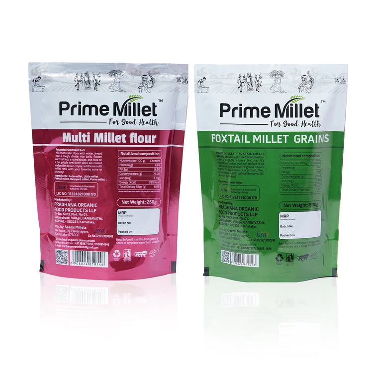 Multi Millet Flour | Whole Foxtail Millet Grain Combo (2 x 750g) Secondary image