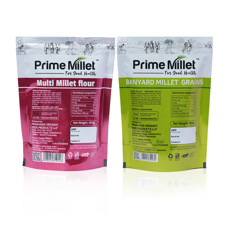 Multi Millet Flour  | Organic Barnyard Millet Combo (Pack of 2 x 750g) Secondary image