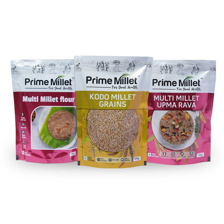 Multi Millet Combo | Multi Flour | Kodo Grain | Multi Upma Rava (Pack of 3 – 1kg) Main image