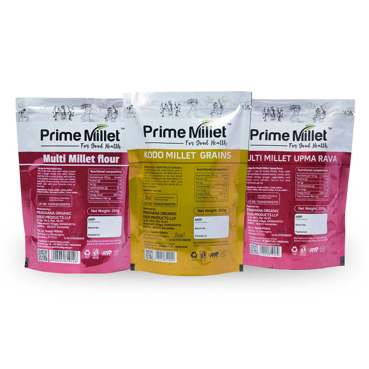 Multi Millet Combo | Multi Flour | Kodo Grain | Multi Upma Rava (Pack of 3 – 1kg) Secondary image