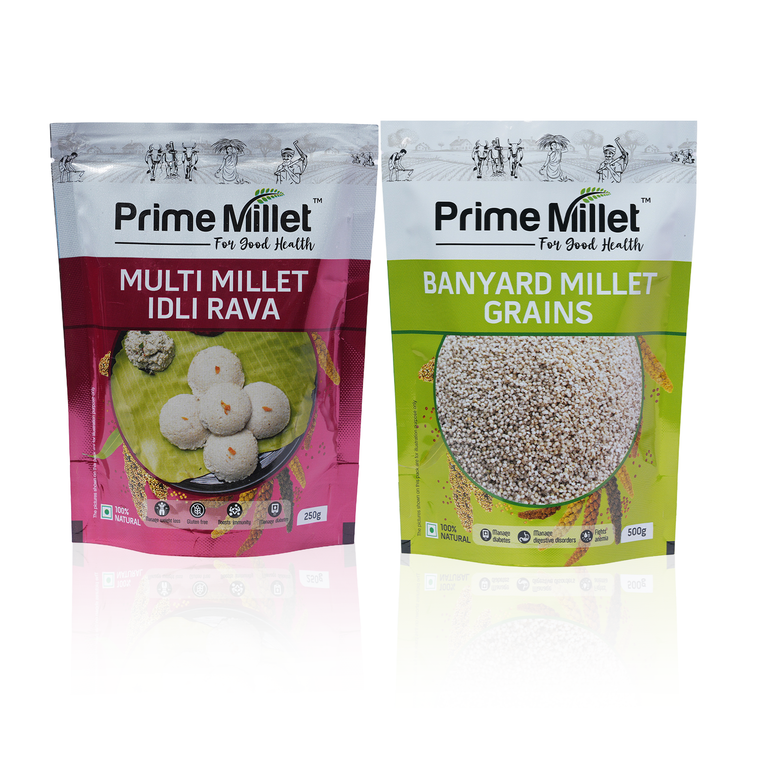 Millet Idly Rava | Organic Barnyard Millet Combo (Pack of 2 x 750g) Main image