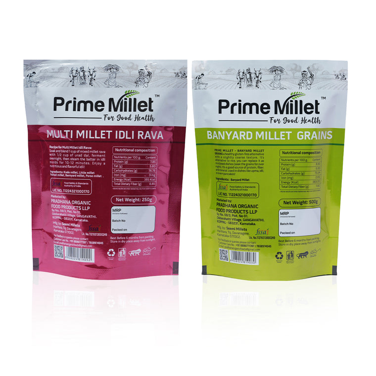 Millet Idly Rava | Organic Barnyard Millet Combo (Pack of 2 x 750g) Secondary image