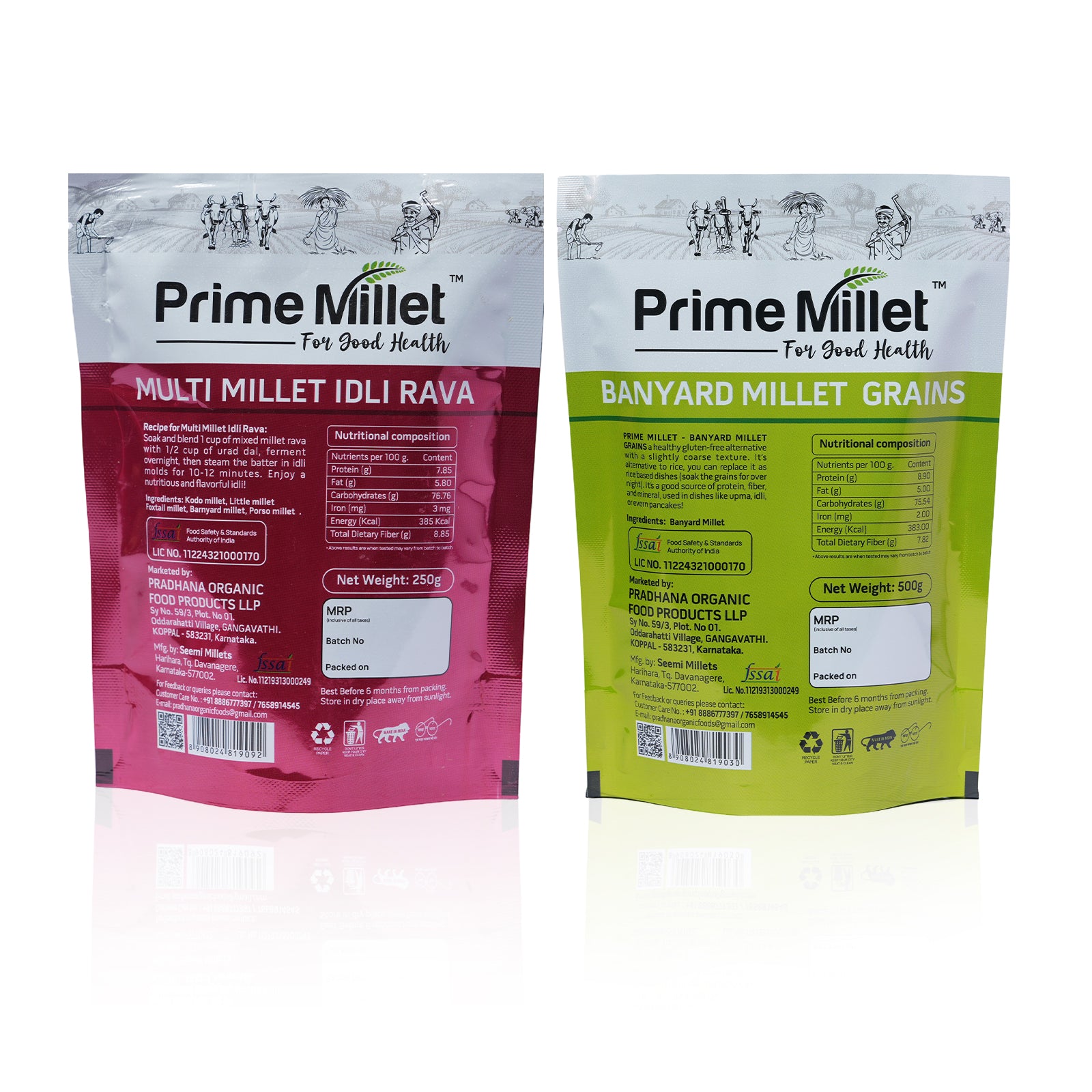 Millet Idly Rava | Organic Barnyard Millet Combo (Pack of 2 x 750g)